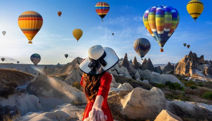 Cappadocia Juara Satu Dalam Pemandangan Dari Atas Langit